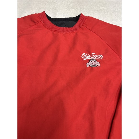Pro Edge Ohio State Red & Black Reversible Pullover Windbreaker Jacket Size XL - Picture 2 of 9